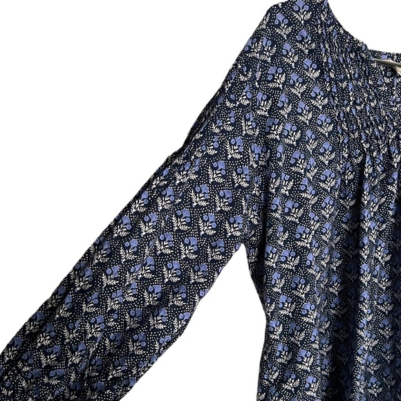 VOLOSHIN Cropped Indigo Blue Floral Crop Top Size XS - Picture 4 of 13